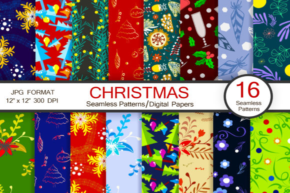 16 Christmas Hand Drawn Patterns Review