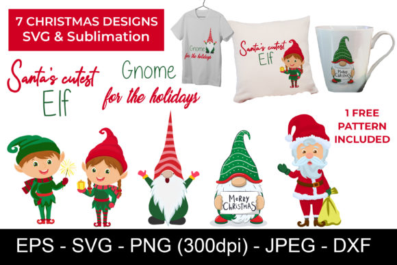 7 Christmas Sublimation SVG for Crafts
