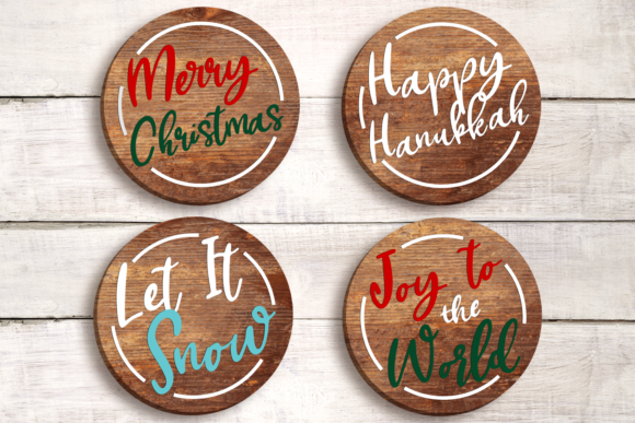 Christmas and Hanukkah Circle Set SVG for Crafts