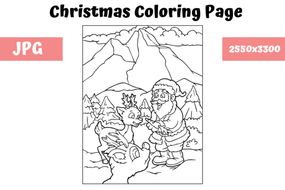 Christmas Coloring Page for Kids - 1: A Festive Graphic Design Asset for Handmade Creations