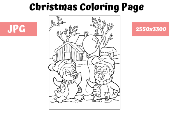 Christmas Coloring Page for Kids - 5 for Branding and Packaging