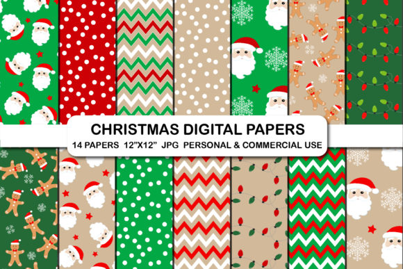 Christmas Digital Pattern Papers for Festive Crafting