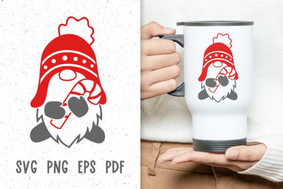 Christmas Mug Design with Cute Gnome Svg for Crafts