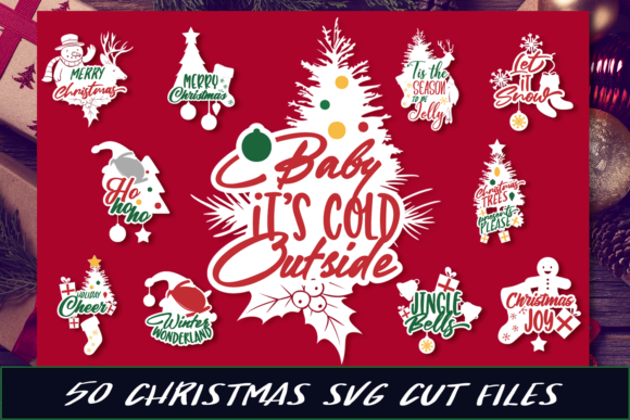 Christmas Quotes Bundle with 50 Items for Crafts