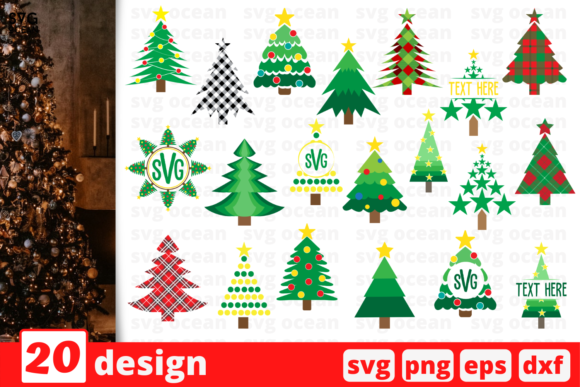 Christmas Tree SVG Bundle for Crafts