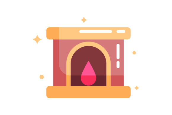 Fire Place Christmas Icon for Crafting and Handmade Business