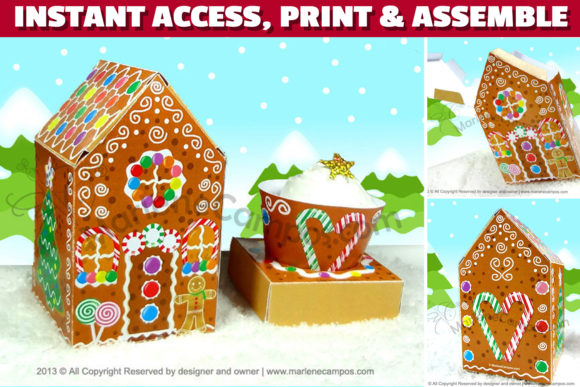 Gingerbread House Favor Box for Crafts