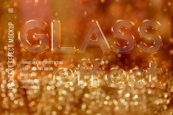 Glass Text Effect — Mockup for Layer Styles