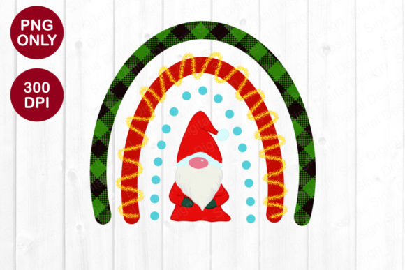Gnome Christmas Rainbow Sublimation PNG for Crafts