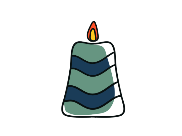 Grey Candle in Jar for Christmas Icons