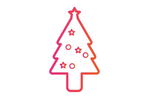 Tree Outline Christmas Icon Gradient Review